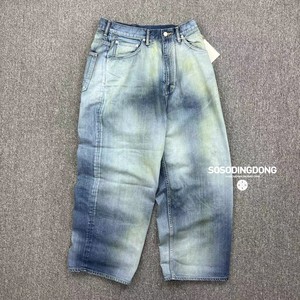 ANCELLM MIX COLOR WIDE DENIM PANTS23AW13oz渐变染色宽松牛仔裤