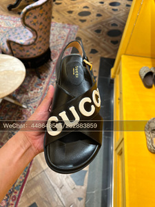 正品法国代购 Gucci/古驰 2023秋冬新款女士黑色休闲凉鞋女鞋