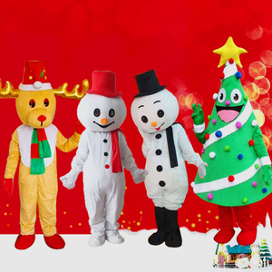 圣诞老人行走卡通人偶服装麋鹿cos道具圣诞树头套表演玩偶服雪人