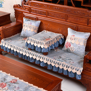 红木沙发坐垫套罩四季通用薄款垫防滑实木沙发套无靠背新中式定做