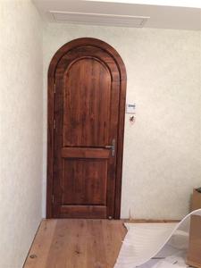 圆木匠拱形门纯实木门全木门 原木房间门室内卧室门烤漆套门定制