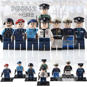 兼容乐高军事系列香港警察飞虎队澳门警司拼装积木人仔儿童玩具