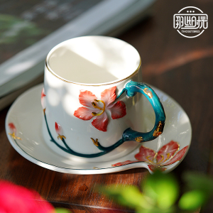 咖啡杯子高档精致欧式咖啡杯碟套装下午茶杯茶具家用陶瓷整套水具