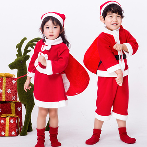 圣诞衣服儿童主题装扮男女童表演服走秀幼儿拍照圣诞节老人衣服饰