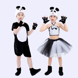 六一儿童动物服黑色可爱大熊猫纱裙表演服功夫熊猫卡通演出舞蹈服