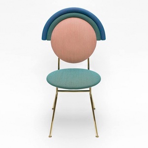 美式创意彩色凳子餐椅摩登简约现代梳妆椅子金属餐椅样板房彩虹椅