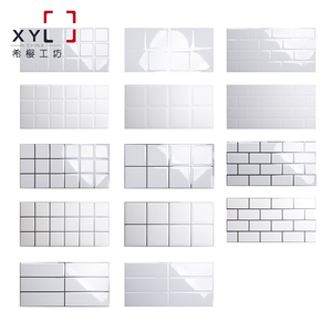 热销北欧小白砖面包砖300600工字格子瓷片厨房卫生间墙砖阳台瓷砖