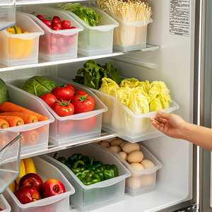 冰箱收纳盒鸡蛋收纳整理神器蔬菜分装盒子水果储物盒食物陈列分隔