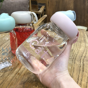 网红大肚杯迷你可爱玻璃杯女学生韩版便携潮流水杯透明泡花茶杯子