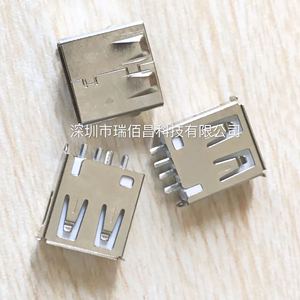 USB连接器 A/F焊线式母座 USB-A母焊线 可搭配金属护套