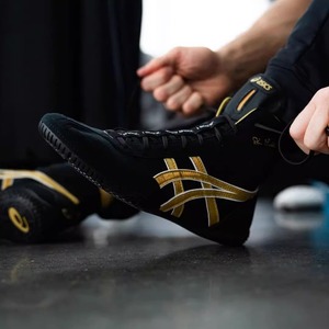 ASICS DAN GABLE EVO 3亚瑟士黑金男士深蹲举重拳击鞋专业摔跤鞋