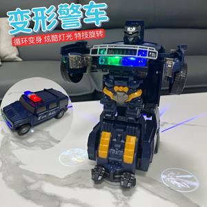 儿童电动万向大警车自动变形金刚机器人汽车装甲坦克飞机模型玩具
