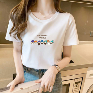 欧货白色短袖t恤女韩版减龄夏装欧洲站上衣ins潮洋气百搭半袖小衫