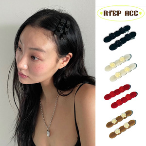 RTEP 韩国usite小众设计醋酸玫瑰拼接色高级感女士发夹边夹刘海夹