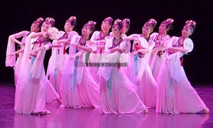 团扇仕女图桃李杯女群舞舞蹈舞台表演演出服装古典民族现代服饰