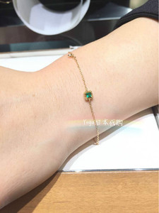 日本代购直邮Star Jewelry祖母绿宝石 18k黄金项链 手链