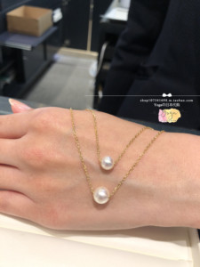 日本代购直邮 MIKIMOTO 御木本 18黄金 单颗 海水珍珠 项链