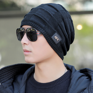 毛线帽子男士秋冬季韩版潮时尚针织帽青年保暖套头帽护耳包头帽子