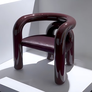 北欧设计师休闲椅子靠背简约现代创意客厅阳台单人扶手玻璃钢座椅