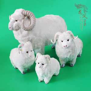 内蒙古工艺品仿真小绵羊草原旅游纪念品皮毛小动物模型发声羊玩偶