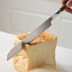 米立风物黑胡桃木柄蛋糕面包刀土司切片刀不锈钢锯齿刀吐司水果刀