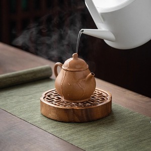 胡桃木家用储水式木壶承新中式小型实木质干泡台杯托隔热茶具托盘