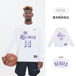 准者里弗斯投篮服T恤秋冬速干运动数码印篮球卫衣NBA同款男训练服