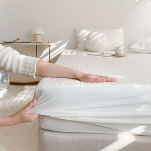 纯棉可机洗床笠夹棉床垫保护套席梦思床包防滑透气床罩加高保护罩