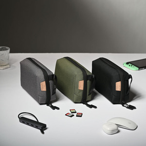 日本SANWA数码收纳包大容量便携手拿包数据线充电宝充电线鼠标