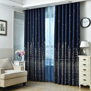 地中海城堡窗帘成品定制卧室客厅隔热短帘全遮光遮阳加厚布料特价