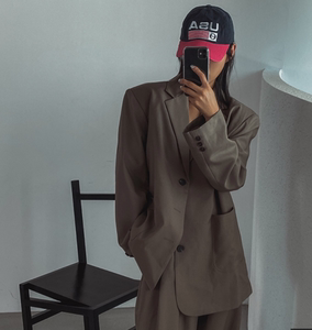 Cmy korea  韩国东大门女装代购 中性男友风纯色西装夹克外套