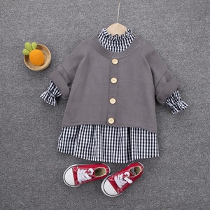春款女童外套洋气时髦韩版宝宝宽松毛衣套头小童个性潮装针织衫