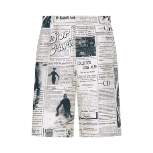 罐头名品 Dior迪奥 23早春新款男士报纸松紧腰短裤 313C120A5701