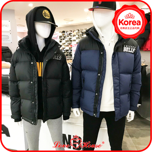 韩国正品代购NBA公牛队男女拼色短款鸭绒羽绒服N184DW031P折扣款