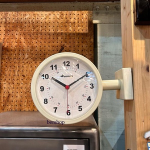 日本dulton钟表 旗下bonox双面钟表 双面金属挂钟 桌钟 简约设计