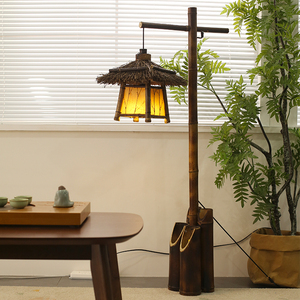 仿古中式落地灯具复古田园风客厅阳台创意竹灯茶室书房中国风壁灯
