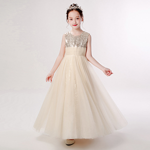 儿童礼服夏款女童生日公主裙中大童韩版钢琴主持合唱演出服长裙子