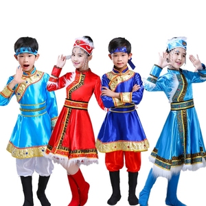 儿童蒙族演出服幼儿园蒙古服元旦少数民族表演筷子舞蹈裙装男女童
