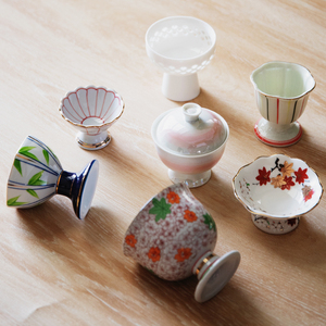 日式陶瓷高脚盏创意料理餐具酒店前菜小食皿高台盛器日料珍味碟子