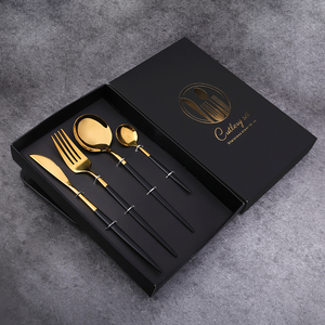 不锈钢葡萄牙餐具创意牛排刀叉甜品勺四件套装彩盒礼品可定制logo