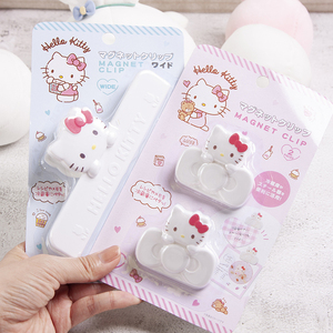 日本 hellokitty蝴蝶结夹子防潮食物保鲜封口夹食品夹冰箱磁铁