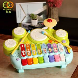 谷雨婴幼儿童音乐玩具拍拍鼓13岁宝宝玩具6-12个月女孩生-日礼物0