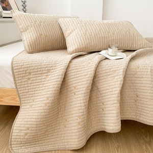 水洗棉纯棉床单单件非全棉夹棉被单人榻榻米床盖三件套加厚床褥垫
