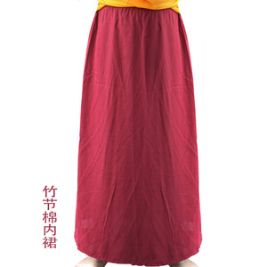 喇嘛僧服夏季透气僧裙藏族和尚内裙竹节棉内裙藏红色喇嘛裤