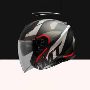 西班牙MT半盔夏季摩托车头盔男女双镜片机车摩旅电动车通风安全盔