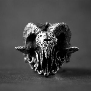 恶魔撒旦羊头戒指克苏鲁个性小众欧美街头复古霸气男女指环配饰品