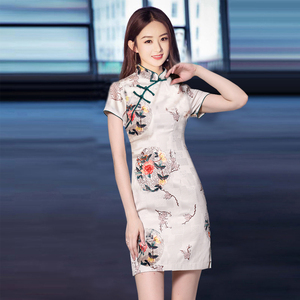 旗袍年轻款少女新式改良中国风时尚复古女装大码小个子现代风裙子