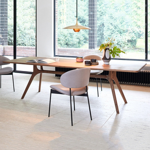 北欧实木餐桌家用长方形饭桌简约现代设计师书桌原木洽谈桌长条桌