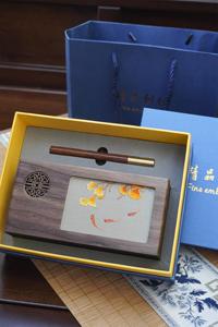 苏绣摆件胡桃木笔筒手工刺绣双面绣创意中国风企业礼物礼品礼盒