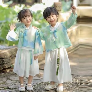 韩版汉服儿童中国风男童女童薄款超仙古风套装古装夏季国学亲子民